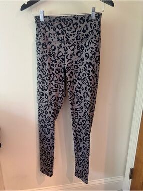 Balance Collection Black and Grey Leopard Print Leggings
